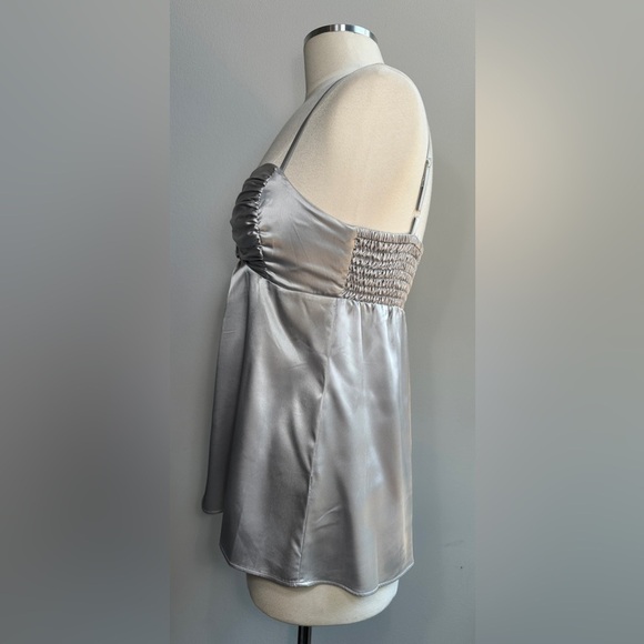Venus Silver Satin Embellished Babydoll Cami – Size Medium (NWOT) - Picture 3 of 4